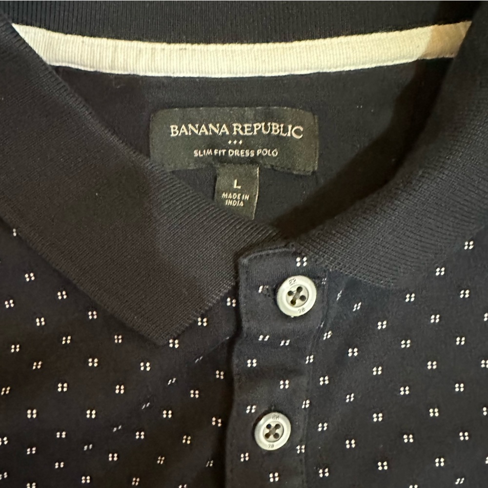 Banana Republic Factory Men's Slim Fit Dress Polo - Size L - Picture 2 of 9